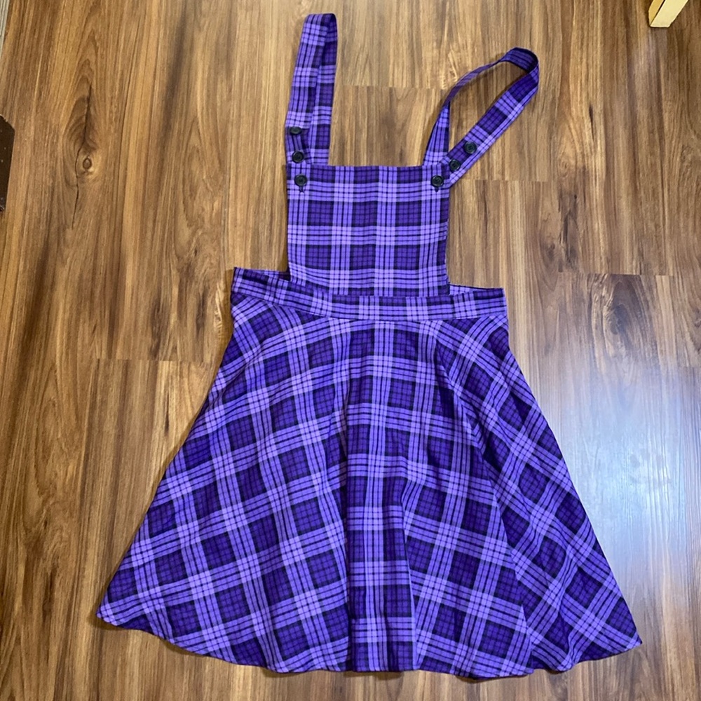 Hell Bunny Purple Plaid Mini Dress